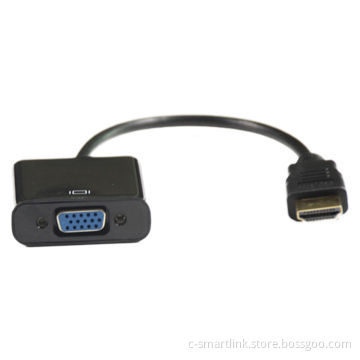 HDMI to VGA Cable, HDMI to VGA Adapter, HDMI to VGA M/F Active Adapter in Black